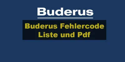 Buderus Fehlercode Liste und Pdf: Lösungen